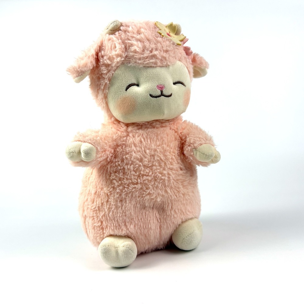 Miniso CiCi Penple Toy Lamb Baa Stuffed Plush Toy 10" Pink Tulip Flowers Kawaii